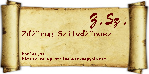 Zárug Szilvánusz névjegykártya